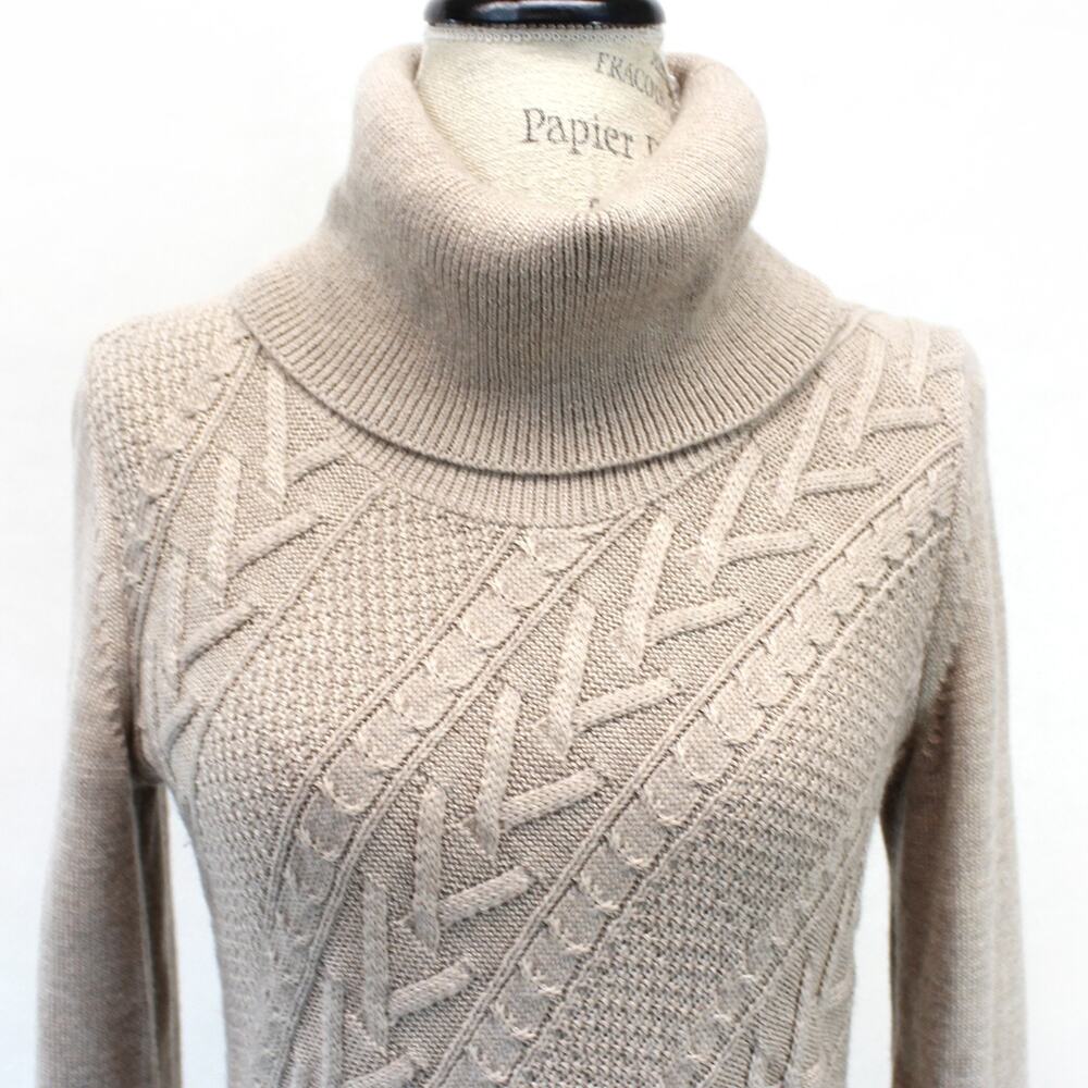 Banana Republic Heritage Brown Merino Knit Dress Blend Cozy Preppy Casual Medium - Picture 3 of 7